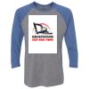 Unisex Triblend Three-Quarter Raglan T-Shirt Thumbnail