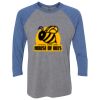 Unisex Triblend Three-Quarter Raglan T-Shirt Thumbnail